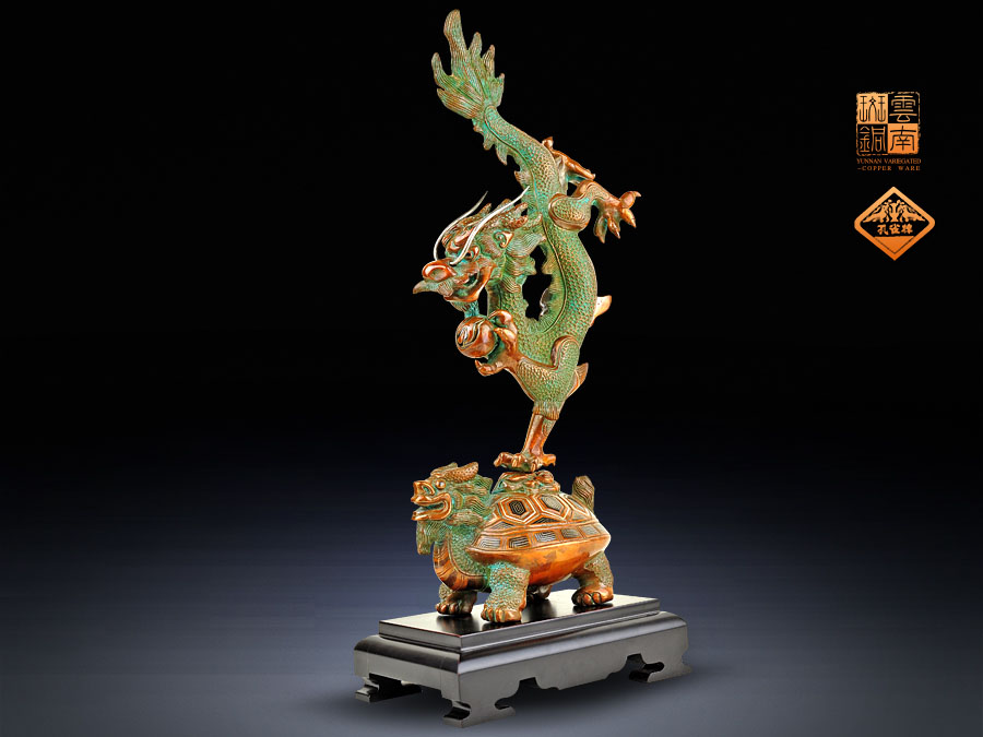 珍品40公分龙龟献瑞